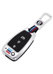 Car Key Case For Hyundai Elantra Solaris Tucson i30 i35 i40 KONA Genesis Santa Fe Azera Zinc Alloy Car Key Case Cover