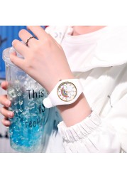 Full silicone ladies clock skin-friendly strap school girl elegant women dress accessories