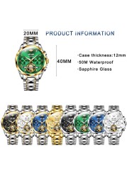 Original OUPINKE luxury automatic men's watch mechanical sapphire crystal waterproof fashion top brand hollow wristwatches