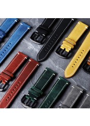 18mm,19mm,20mm,21mm,22mm,24mm Vintage Leather Watch Strap Quick Release Pins Watch Band For Samsung Huawei IWC Watches