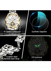 New luxury men automatic mechanical wristwatch tungsten steel watch top brand sapphire glass men watches reloj hombre