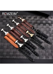 Remz Patterned - Genuine calfskin leather watch strap size 16, 17, 18, 19, 20, 21, 22, 23 and 24mm, with box and watch accessories