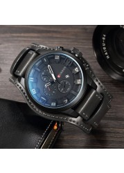 CURREN Top Brand Luxury Men's Watches Men's Watches Date Sports Military Watch Leather Strap Quartz Business Men Watch Gift 8225