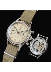 Seagull movement 1963 chronograph men's watch 38mm pilot st1901 mechanical sapphire men's watches 40mm montre homme military