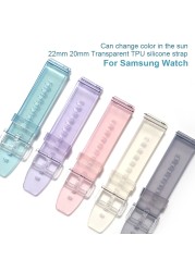 Transparent TPU Silicone Strap for Samsung Galaxy Watch 3 45mm 41mm/46mm 42mm/Active 2 44mm 40mm Band Changeable Color Bracelet