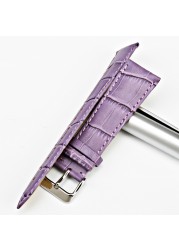 MAIKES High Quality Genuine Leather Watch Band Beautiful Purple Watch Accessories Strap 12mm 14mm 16mm 17mm 18mm 19mm 20mm 22mm