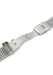 Samsung - Milanese Loop Watch Band, Stainless Steel Mesh, Woven, 18 20 22 24mm, Double Button, Solid Watch Strap