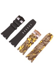 Watch accessories 28mm suitable for AP strap high-end camouflage silicone strap pin buckle men waterproof sports rubber strap