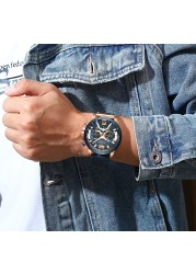 CURREN Men's Fashion Sport Watches Luxury Brand Military Style Leather Wrist Watch Chronograph Fashion