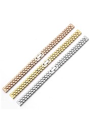 Stainless Steel Watchband 6mm 8mm 10mm Silver Golden Bracelet Replacement Strap for Dial Size Lady Fashion Watch Bracelet