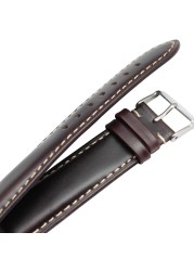 اليدوية جلد طبيعي Watchbands الرجال النساء سوار 18 19 20 21 22 24 مللي متر ساعة أثرية الفرقة حزام المتضمن الفضة مصقول مشبك