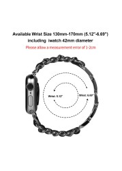 strap for apple watch series 7 band 41mm 45mm chain link leather bracelet for iwatch watchband 42mm 44mm 40mm 38mm SE 6 5 4 3 2