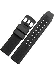 Silicone Watch Band, 23mm, Water Resistant, Black, for Luminox 7251, 3050, 3051, 6402