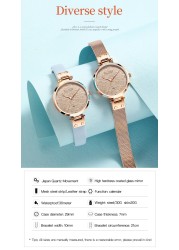 Women Watch 1 Bracelet Set Japan Quartz Movement Waterproof Ladies Wristwatch Stainless Steel Band Classic Watches for Women Wom