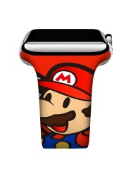 Super Mario Pokemon Silicone Strap for Apple Watch Band 44mm 40mm 38mm 42mm Silica Gel Watchband Accessories Iwatch 3 4 5 6 7