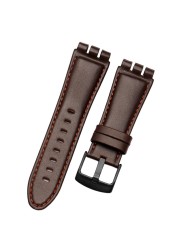 23mm Genuine Calf Leather Watchband Steel Clasp for Swatch Burlesque YOS440 449 448 401G Watch Strap Watchband Bracelet Wrist Man