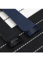 24mm Soft Rubber Silicone Watchband For Tag Heuer Grand Carrera AQUARACER Men's Watch Strap Waterproof Bracelet Folding Buckle