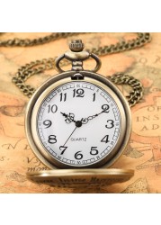 2022 New Production Personality Bronze Men's Pocket Watch With Luxurious Chain Quartz Watches Collections Souvenir