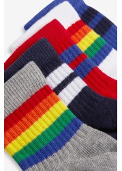 5 Pack Cotton Rich Ribbed Socks