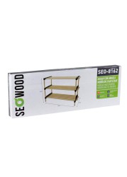 Seowood Bamboo Multi Purpose 3-Tier Modular Shelf (28 x 76 x 52 cm)