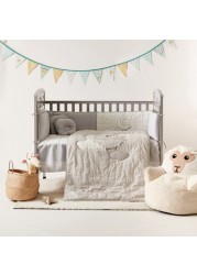 Giggles Bear Embroidered Cot Bumper Set