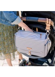 TWELVElittle Striped Messenger Stroller Diaper Bag