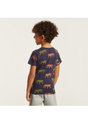 Juniors Graphic Print T-shirt with Short Sleeves - Set of 2