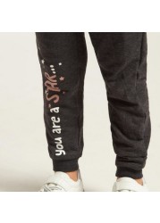 Juniors Printed Jog Pants with Drawstring Closure - Set of 3