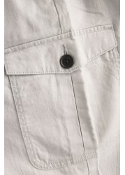 Linen Blend Cargo Trousers