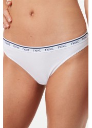 Cotton Rich Logo Knickers 4 Pack High Leg