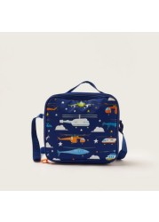 Maricart Helicopter Print Trolley Backpack with Lunch Bag and Pencil Pouch