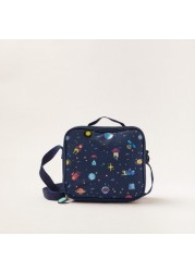 Maricart Space Print Trolley Backpack with Lunch Bag and Pencil Pouch