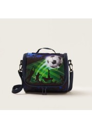 Juniors Football Print Trolley Backpack with Lunch Bag and Pencil Pouch - 20 inches