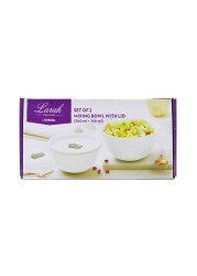 Larah By Borosil Opal Mixing Bowl Set W/Lid (2 Pc.)