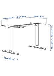 TROTTEN Underframe sit/stand f table top