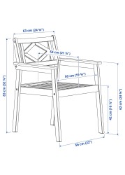 BONDHOLMEN Chair with armrests, outdoor