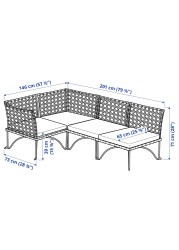 JUTHOLMEN Modular corner sofa 3-seat, outdoor