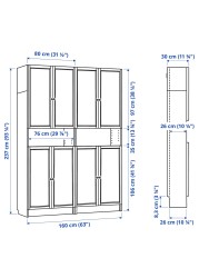 BILLY / OXBERG Bookcase w height extension ut/drs