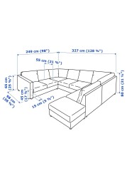 VIMLE U-shaped sofa, 6 seat