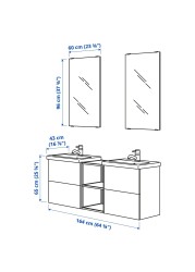 ENHET / TVÄLLEN Bathroom furniture, set of 15