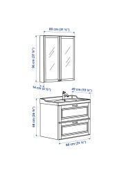 GODMORGON / RÄTTVIKEN Bathroom furniture, set of 4