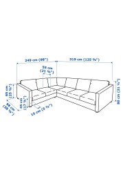 VIMLE Corner sofa, 5-seat