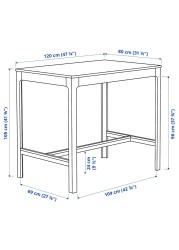 EKEDALEN / BERGMUND Bar table and 4 bar stools