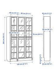 BILLY / OXBERG Bookcase with glass-doors