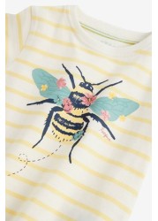 FatFace Yellow Baby Crew Bee T-Shirt and Joggers Set