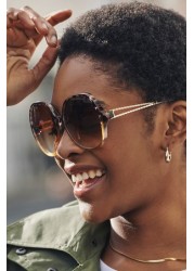 Oversized Round Frame Sunglasses