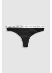 Cotton Rich Logo Knickers 4 Pack Thong