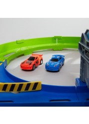 Juniors Super Racer Track Playset with 2 Pull Back Cars