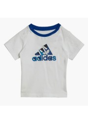 adidas Print Round Neck T-shirt and Joggers Set