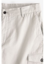 Linen Blend Cargo Trousers